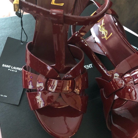 red ysl tribute sandals